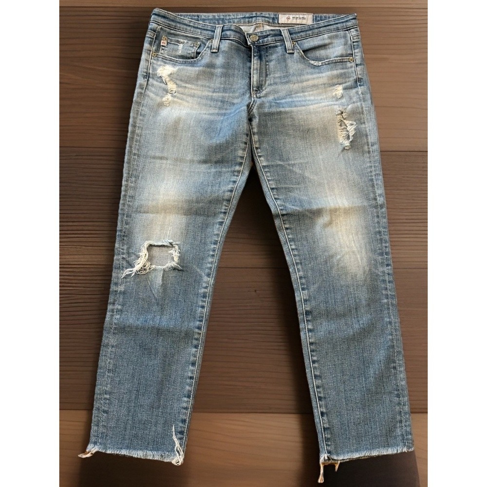 Adriano Goldschmied Jeans Womens 32x24 Med Wash Blue Denim Distressed Frayed Hem